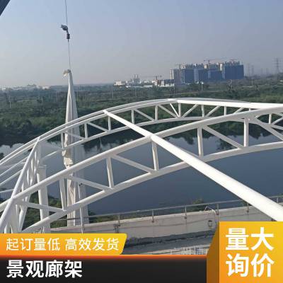 弧形钢结构廊架管桁架艺术中心景观异形金属型材拉弯 可定制