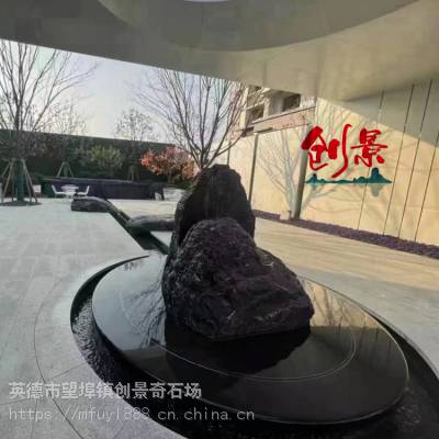 现代园林景观石有哪些，黑山石水体在哪里有，湖北点缀石枯山水石