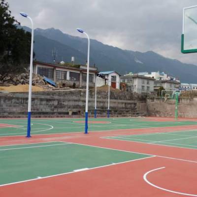 广州市黄浦区 半预制型硅pu 弹性硅pu防滑篮球场施工
