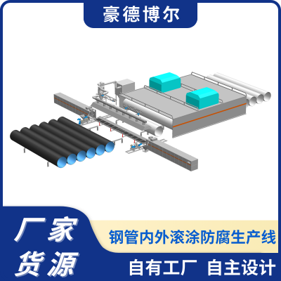 钢管内外滚涂防腐生产线 钢管涂塑防腐设备 钢管滚涂防腐设备