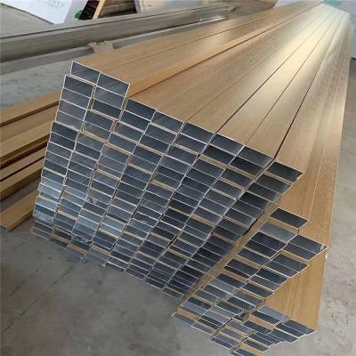 四方管_氟碳漆型材矩形管***木纹铝方管门头装饰铝方管幕墙装饰铝方管