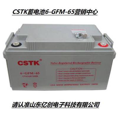 CSTK蓄电池6-GFM-65 12V65AH 美国山特免维护电池UPS/EPS直流屏设备