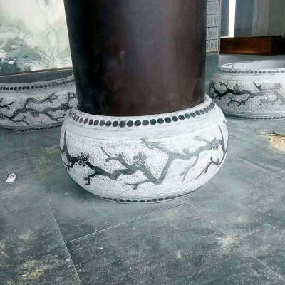 定做青石柱墩底座 仿古雕刻石墩子价格 石雕柱皮圆墩空心石柱础石