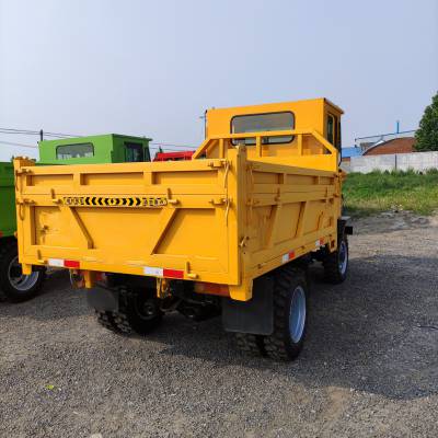 松龙重工 简易棚后双排驾驶座四驱自卸货车 四不像翻斗车