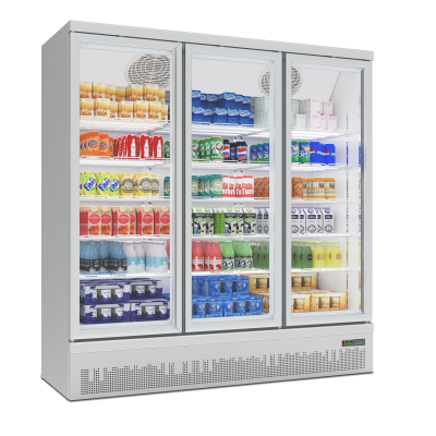 三门饮料柜冷藏保鲜展示柜立式风冷冰箱超市便利店冰柜出口展示柜