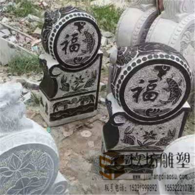 福鱼款石鼓石墩 门口青石仿古做旧石墩 石狮子雕刻