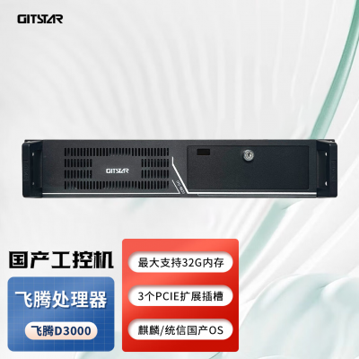 GITSTAR集特 国产信创飞腾D3000服务器IPC-8820上架式2U工控机