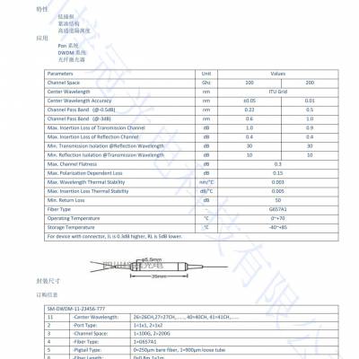 四川梓冠（四川超光） 厂家直销 1550nm光纤滤波器