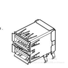 UEA1112C-8HK6-4F,foxconn富士康连接器，双层USB3.0 A型插座