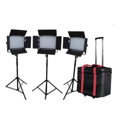gxled40w访谈录播便携套灯视频直播三点布光组合人物面光补光灯