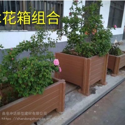 水泥预制仿木花箱 组合式花箱 市政道路隔断花池