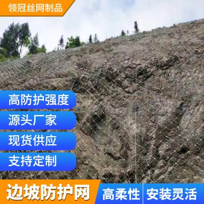 柔性矿山边坡防护网_安平领冠被动边坡防护网_护坡网市场价格