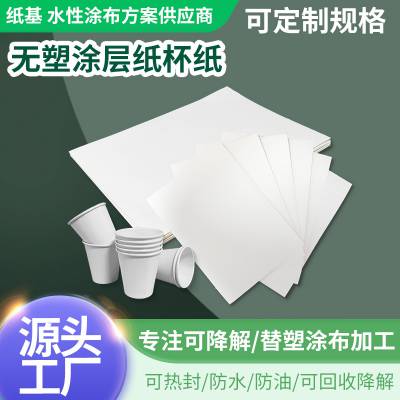 无塑涂层纸一次性纸杯纸碗可降解热封防油防水防潮水性涂层平张纸