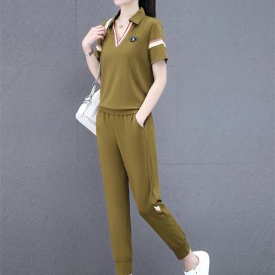 依泰夏季女士运动服 广州便宜女装 休闲舒适女士运动套装