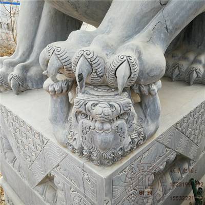 精品湖南汉白玉狮子 供应石雕石狮子 门口摆放石雕狮子