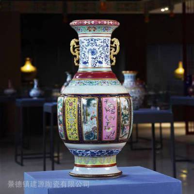 仿古瓷器花瓶 高温瓷中华瓷王 乾隆瓷器瓷王花瓶