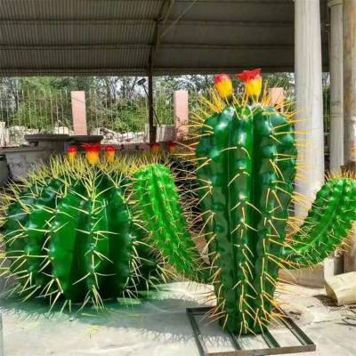 仿真仙人掌雕塑 玻璃钢仙人球植物雕塑公园广场园林景观摆件