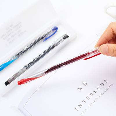 韩国 慕那美monami 0.5mm办公用笔中性笔批发黑色签字笔