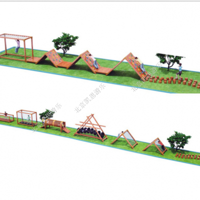 户外幼儿园木质沙坑游戏原生态木质拓展训练儿童木质组合滑梯