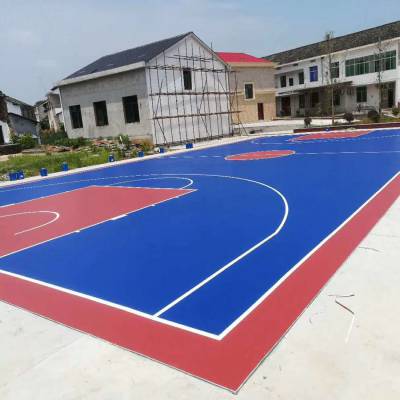 供应学校户外篮球场材料 硅PU球场 硅PU篮球场施工