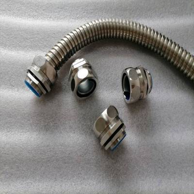 轨道交通设备电缆护线包塑金属软管接头DPJ不锈钢外牙螺纹锁头