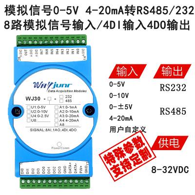 混合信号输入ModbusRTU/MODBUS数据采集模块4-20mA或0-5V