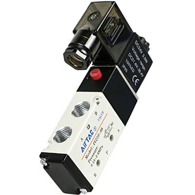 airtac亚德客4v210-08电磁阀气阀220v二位五通换向阀24v线圈气缸