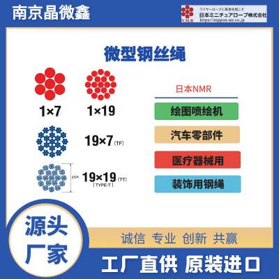 【源头厂家】日本NMR微型钢绳1×3结构直径0.06