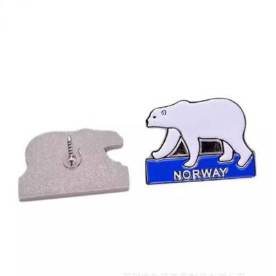 动物logo胸牌定制 雪豹标志徽章定做 动物园创意礼品胸章订做