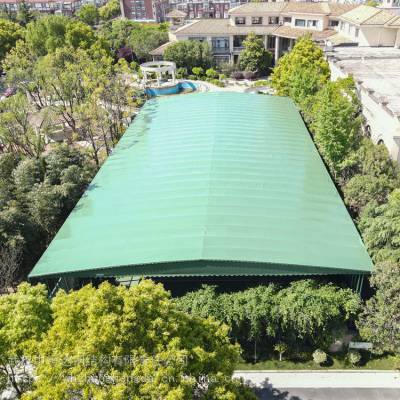 篮球场自动折叠雨蓬 大跨度收缩电动篷 在户外可做50长*20宽