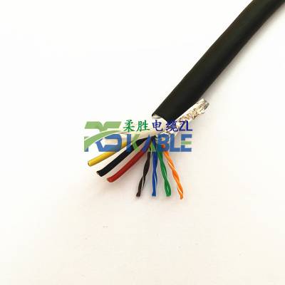 上海柔胜RS71100网线带电源一体聚氨酯电缆4*2*0.2+3*0.75/1.5柔性耐弯折