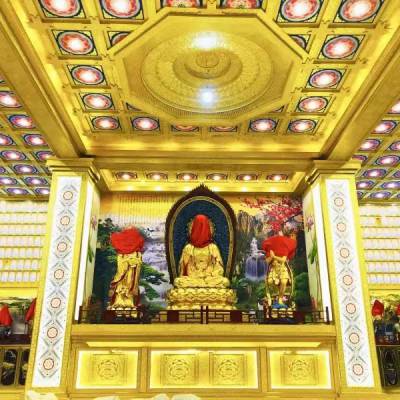 寺庙佛堂吊顶中式古建筑故宫装饰材料八卦板展厅莲花道教复古