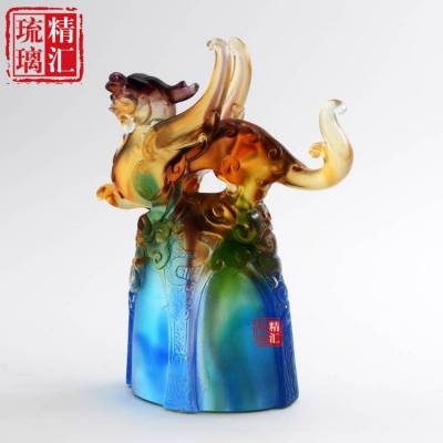 琉璃飞天貔貅摆件 北京琉璃工艺品定制 琉璃貔貅******礼品 银行贵宾客户礼品 周年礼品订做