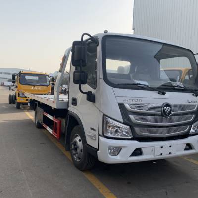 蓝牌福田欧马可救援车 多功能平板一拖二道路清障车厂家供应