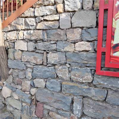 土建毛石挡墙垒墙石绿化园林景观墙垒墙石青灰色片石垒墙石
