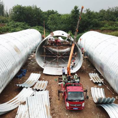 云南钢波纹涵管施工 高速道路涵洞钢波纹涵管 旧桥加固