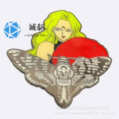 广东金属徽章定制, 动漫周边徽标制作,美少女战士胸标生产