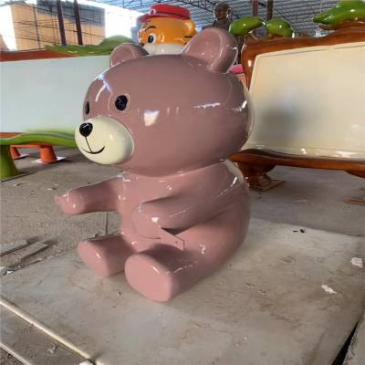 抽象玻璃钢雕塑 商场美陈卡通雕塑小品 彩绘布朗熊卡通定做