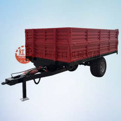 5吨欧式农用车斗 液压后翻自卸拖车 四轮拖拉机牵引棉花运输车斗