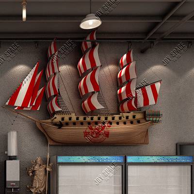 定做供应 商场悬空装饰船 船型工艺品 木船 帆船