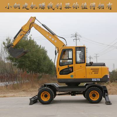 新疆胶轮式小型挖掘机 7吨左右的轮式挖掘机价格