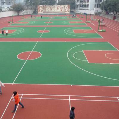 桂林硅PU塑胶篮球场 硅PU塑胶羽毛球场 硅PU塑胶气排球场
