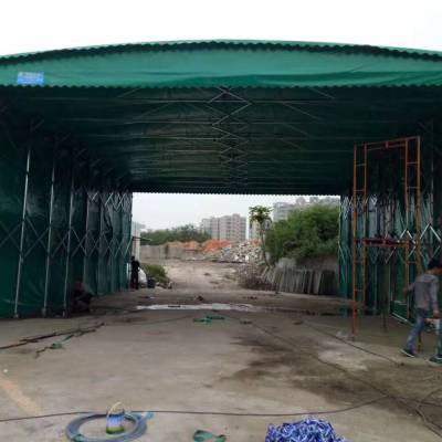 孟州推拉伸缩遮阳雨棚户外防水仓库厂房车棚大排挡PVC围布可定制印字