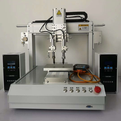 全自动双头焊锡机用于PCB板加工-电子原件加工高频精准点焊锡