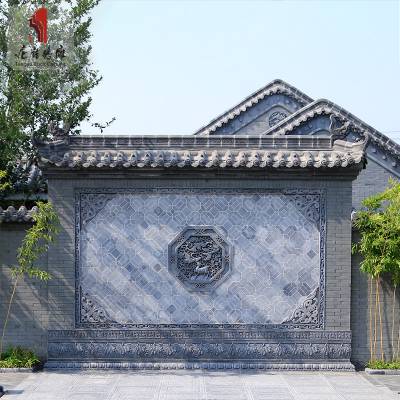 宋代砖雕特征 新中式风格装修设计图 圆形1m*1m福禄寿喜TY-YX1000-2