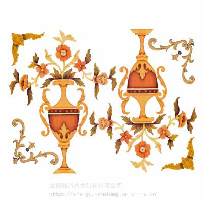 木纹贴花纸水移花复古水转印贴纸水移画韩尚厂家直供来图定制加工家具衣柜花
