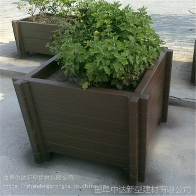 仿木纹花箱 小区街道仿木花箱 道路绿化种植组合花钵