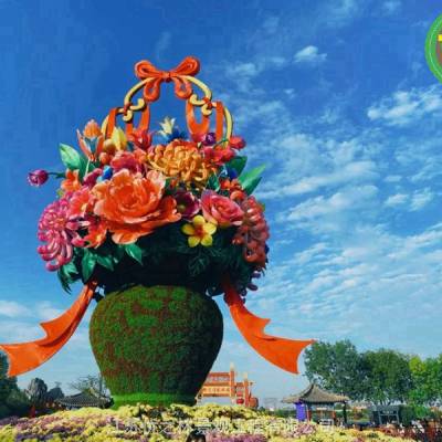 虎年绿雕、阿巴嘎旗大型景观花篮雕塑工程承接
