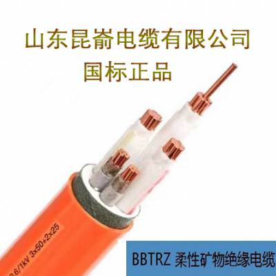 威海文登市电缆销售 山东昆嵛柔性防火矿物质电缆 BBTRZ