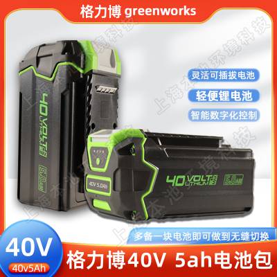 格力博greenworks 40V 5.0Ah锂电电池吹风机电锯电动割灌机通用格力博40V充电器